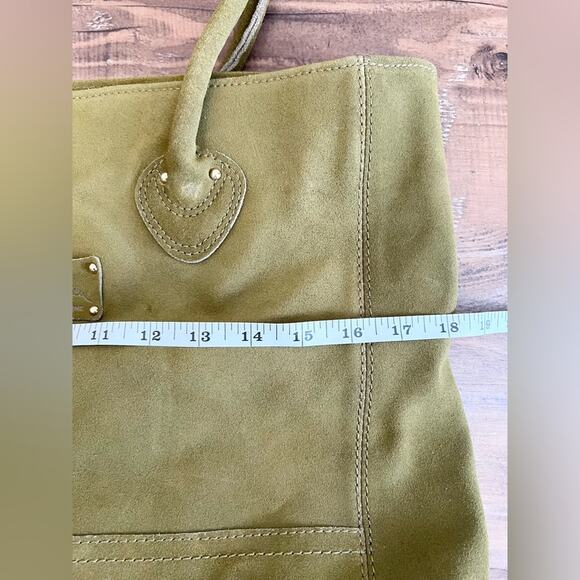 LL Bean green suede boat tote and wallet clutch NWT shoulder bag gorpcore spring - Picture 9 of 15